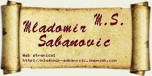 Mladomir Šabanović vizit kartica